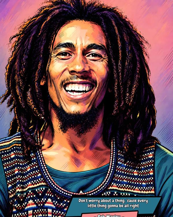 Bob Marley — Comic Strip Canvas