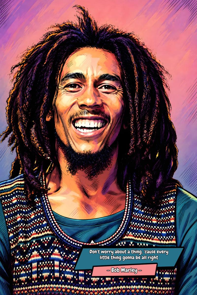 Bob Marley — Comic Strip Canvas
