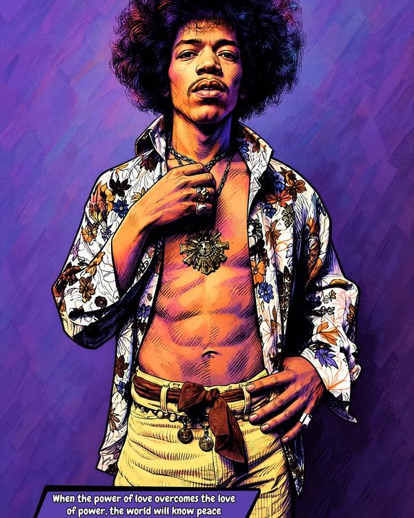 Jimi Hendrix — Comic Strip Canvas