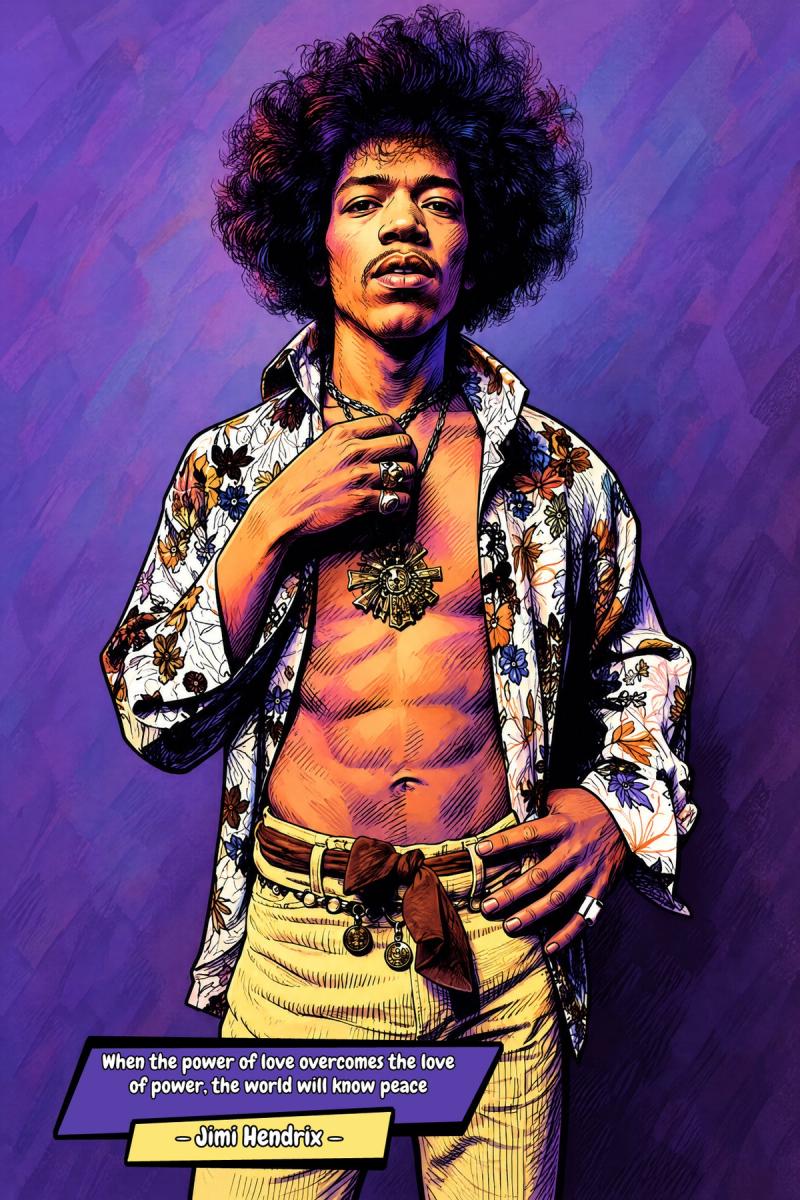 Jimi Hendrix — Comic Strip Canvas