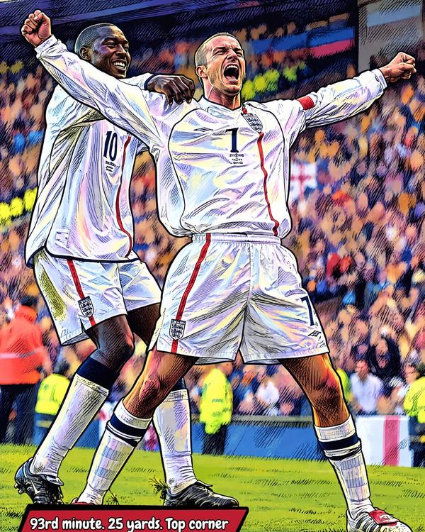 Beckham vs Greece — Comic Strip Canvas