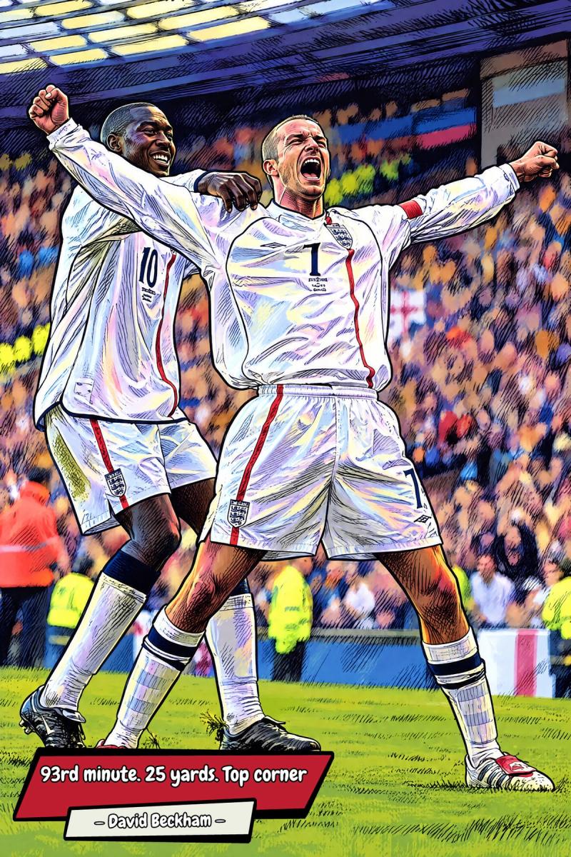 Beckham vs Greece — Comic Strip Canvas