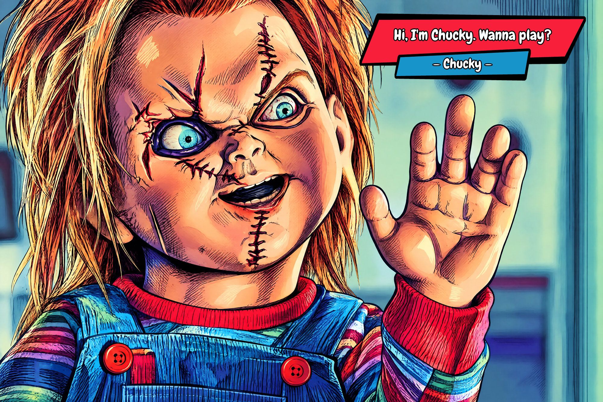 Chucky — Comic Strip Canvas