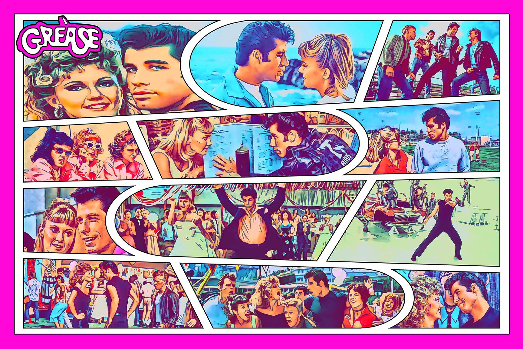 Grease — Comic Strip Canvas