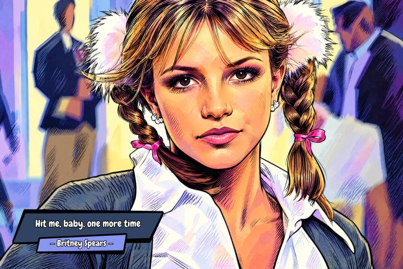 Britney Spears — Comic Strip Canvas