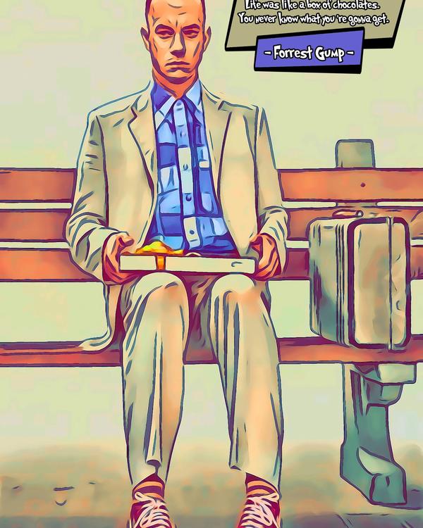Forrest Gump — Comic Strip Canvas