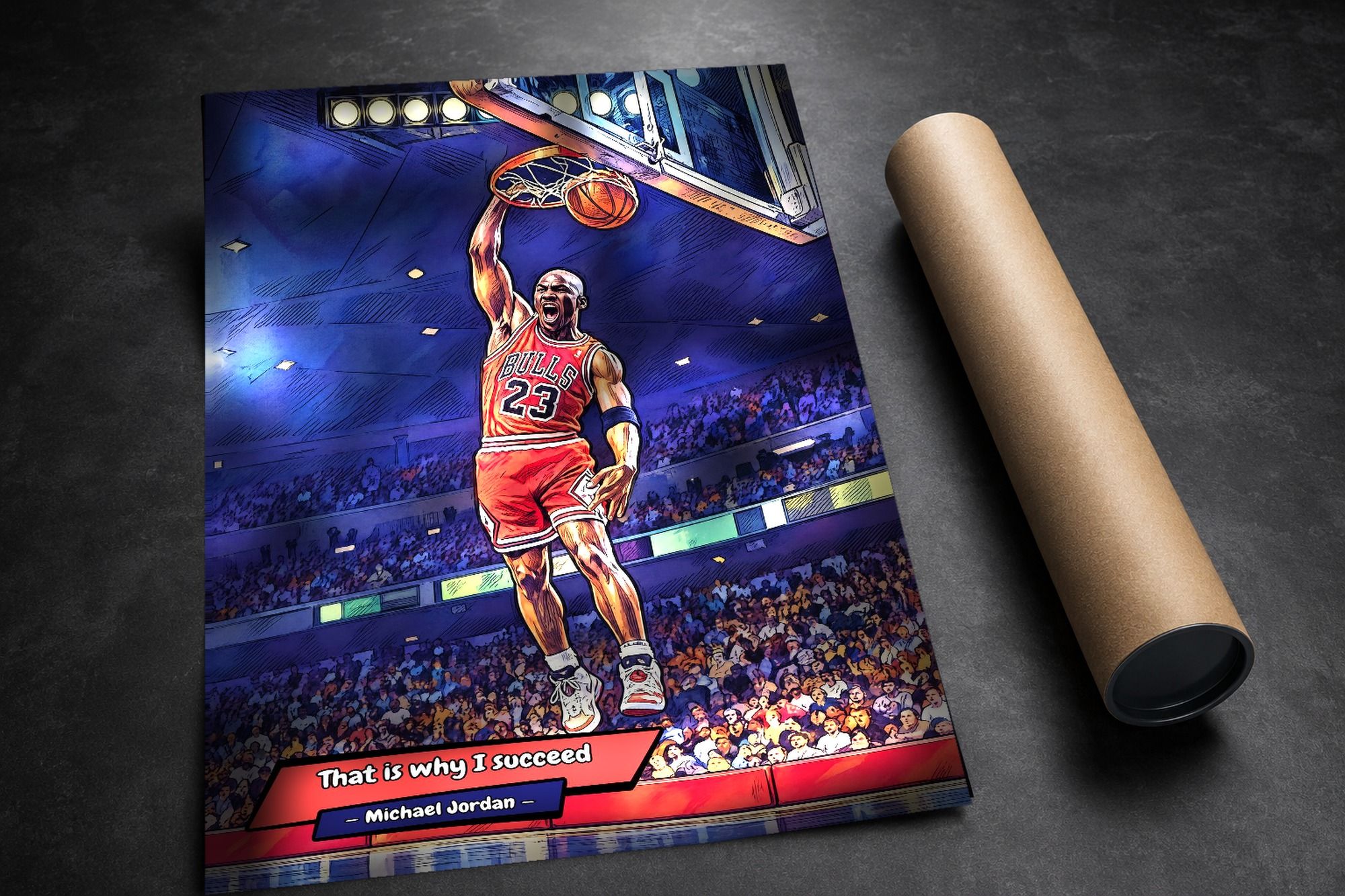 Michael Jordan lifestyle mockup — Comic Strip Canvas