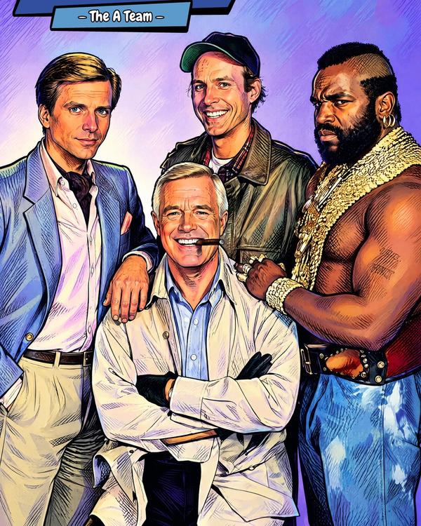 The A Team — Comic Strip Canvas