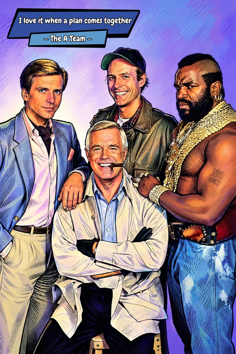 The A Team — Comic Strip Canvas
