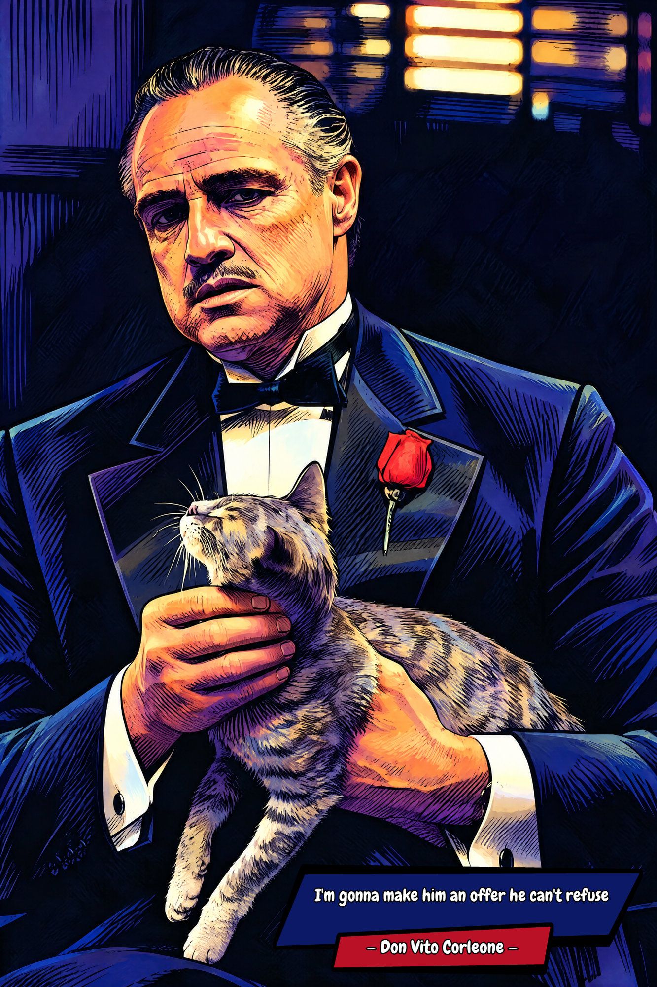 The Godfather — Comic Strip Canvas