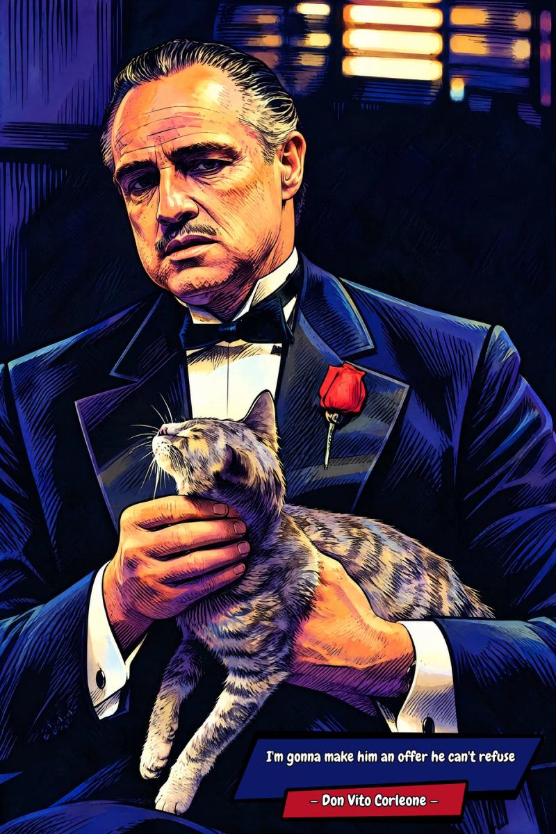 The Godfather — Comic Strip Canvas