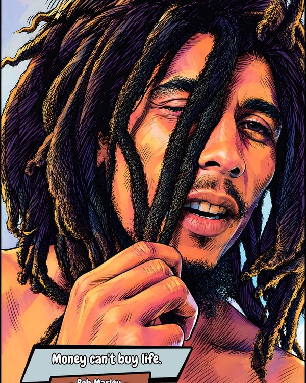 Bob Marley — Comic Strip Canvas