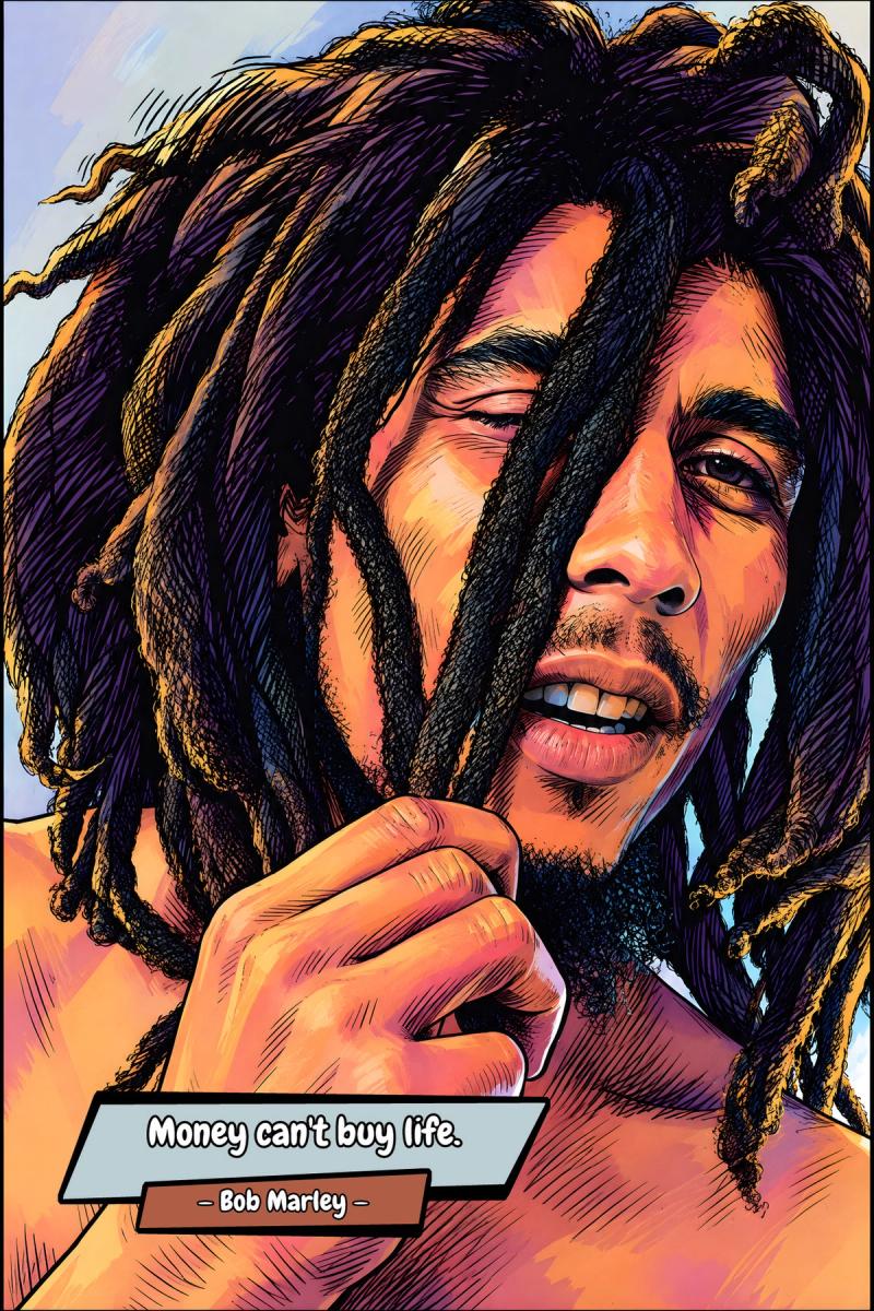 Bob Marley — Comic Strip Canvas