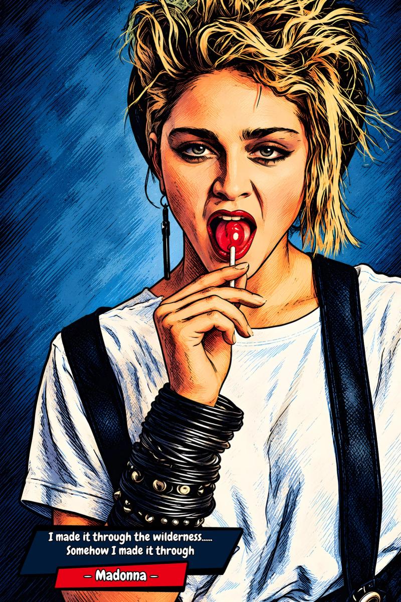 Madonna — Comic Strip Canvas