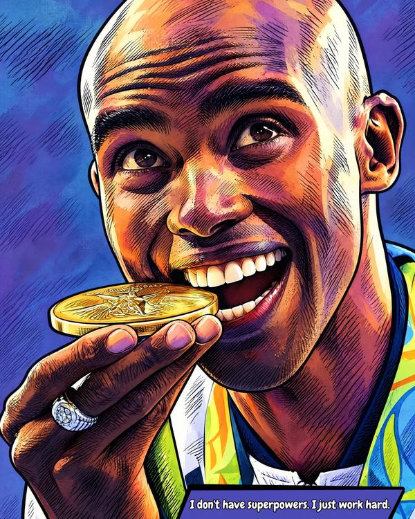 Mo Farah — Comic Strip Canvas