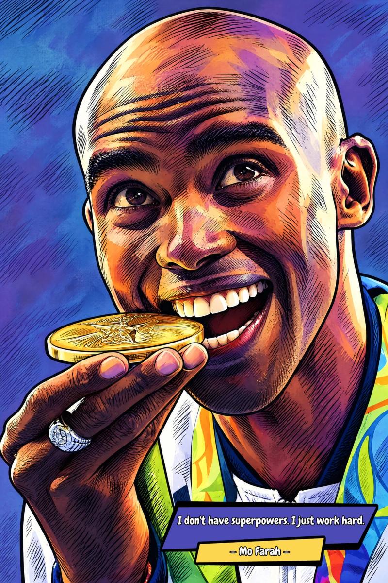Mo Farah — Comic Strip Canvas