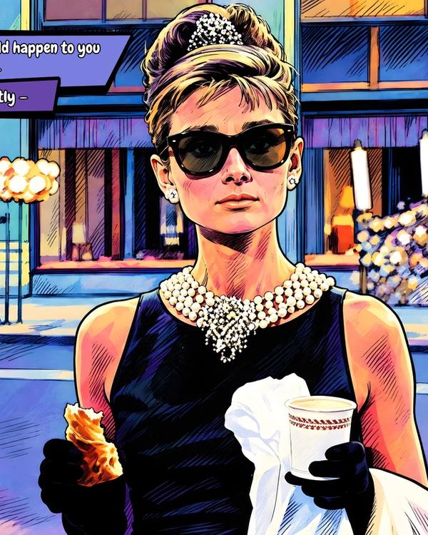 Breakfast At Tiffany's — Comic Strip Canvas