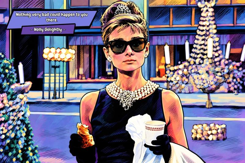 Breakfast At Tiffany's — Comic Strip Canvas