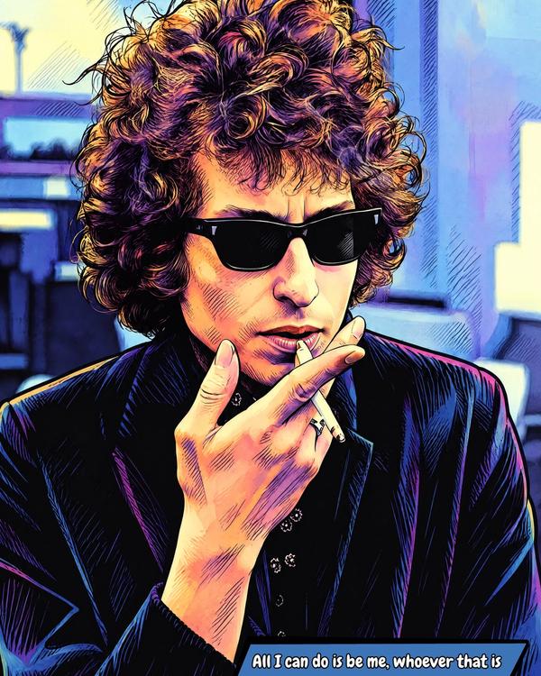Bob Dylan — Comic Strip Canvas