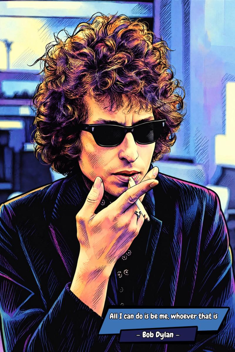 Bob Dylan — Comic Strip Canvas