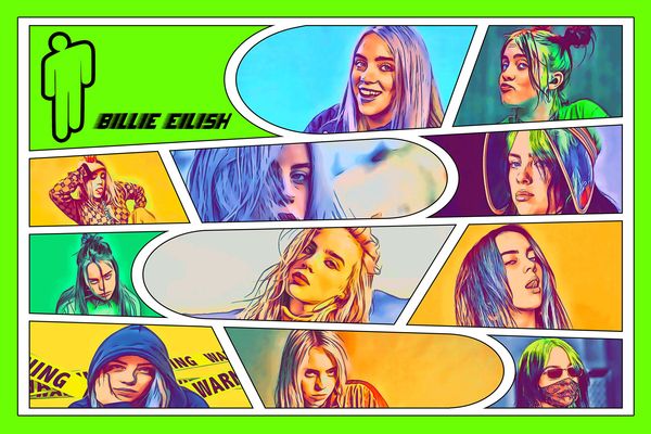 Billie Eilish — Comic Strip Canvas