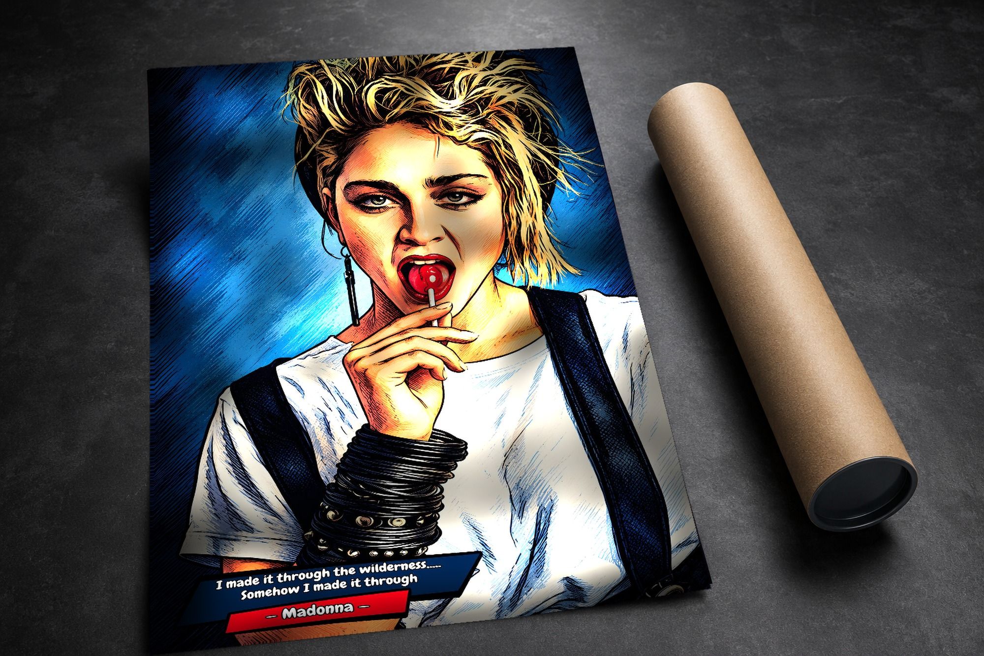 Madonna lifestyle mockup — Comic Strip Canvas