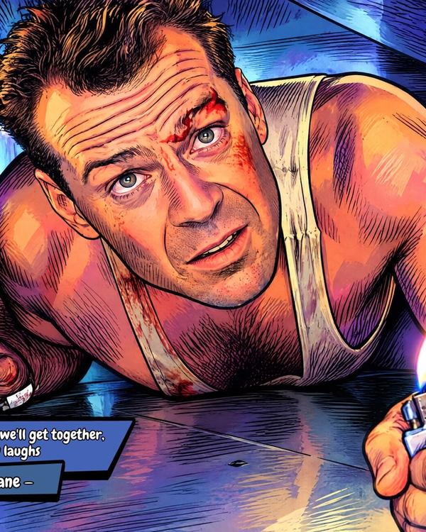 Die Hard — Comic Strip Canvas