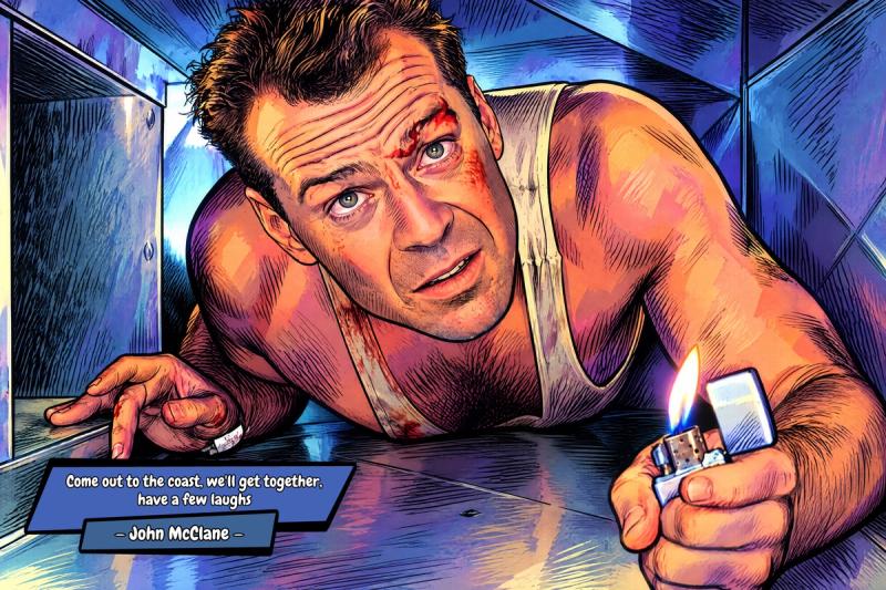 Die Hard — Comic Strip Canvas