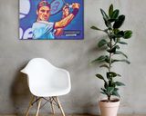 Roger Federer lifestyle mockup — Comic Strip Canvas
