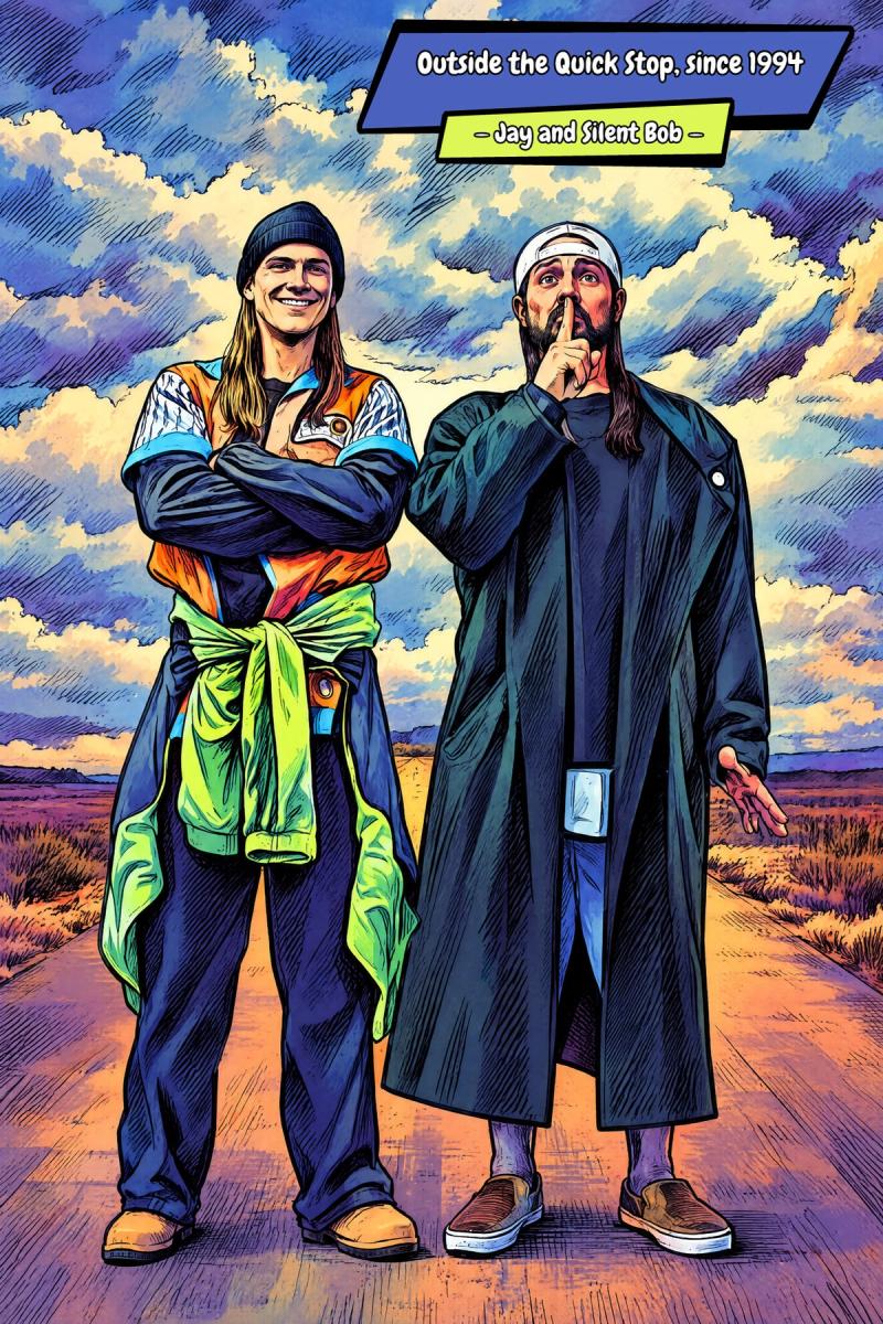 Jay & Silent Bob — Comic Strip Canvas