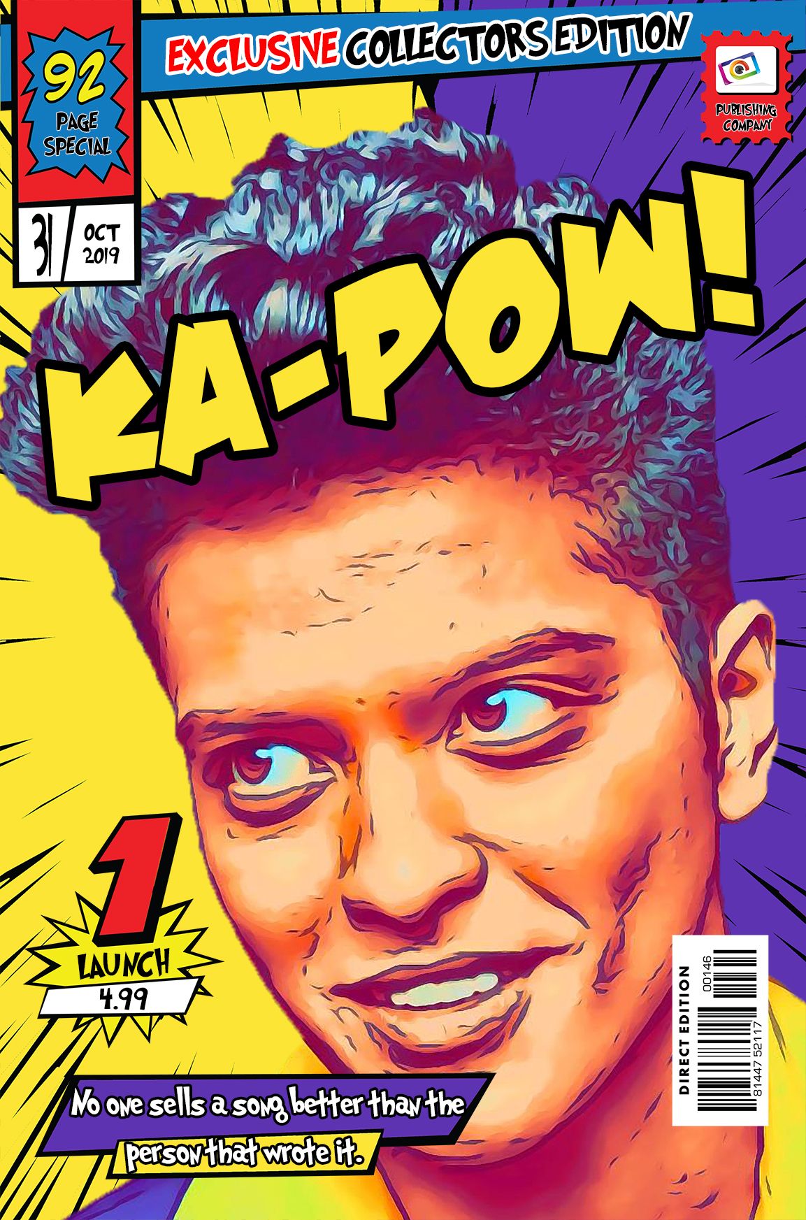 Bruno Mars — Comic Strip Canvas