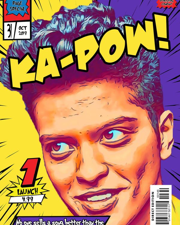 Bruno Mars — Comic Strip Canvas