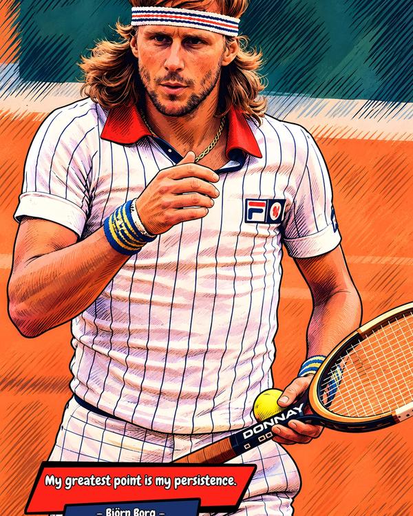 Bjorn Borg — Comic Strip Canvas