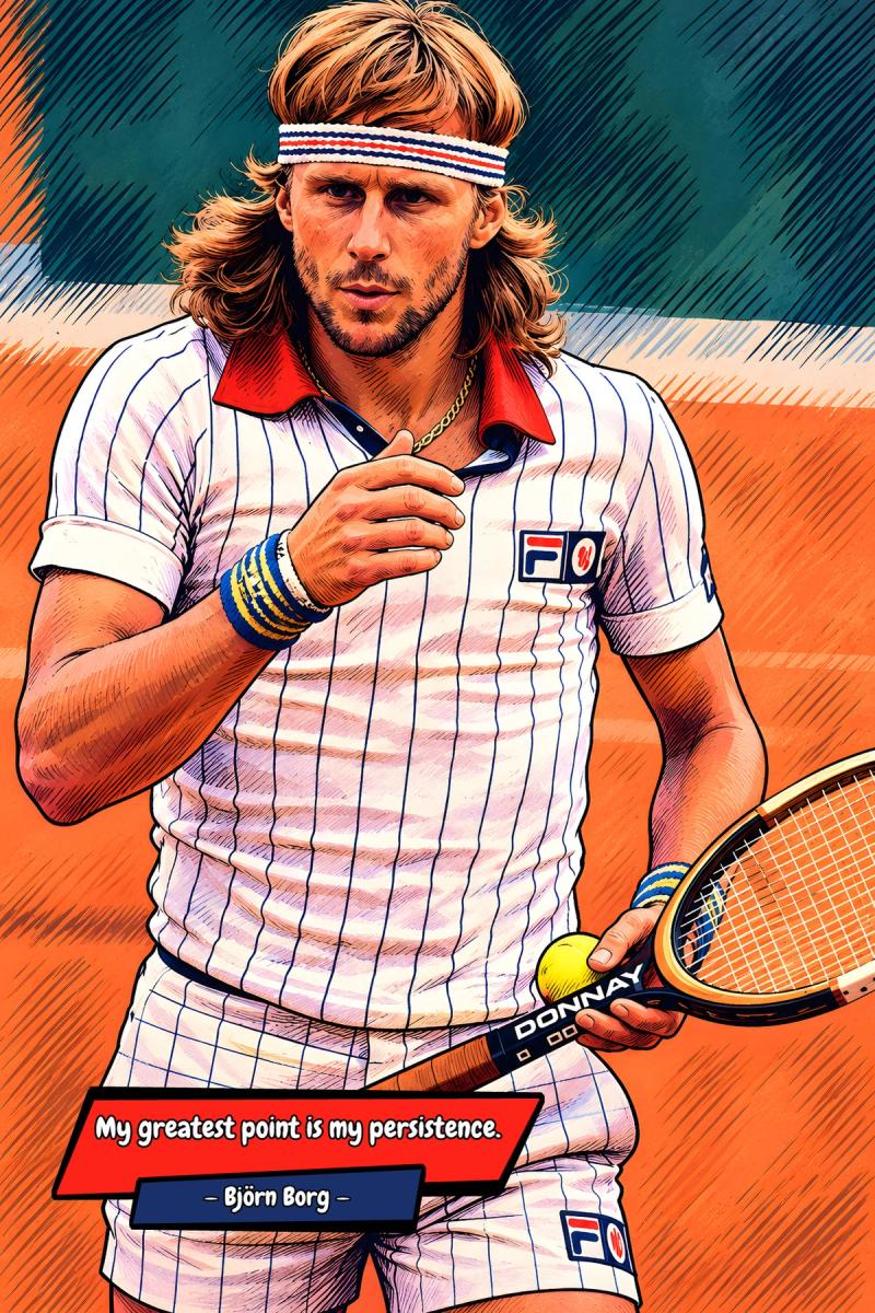 Bjorn Borg — Comic Strip Canvas