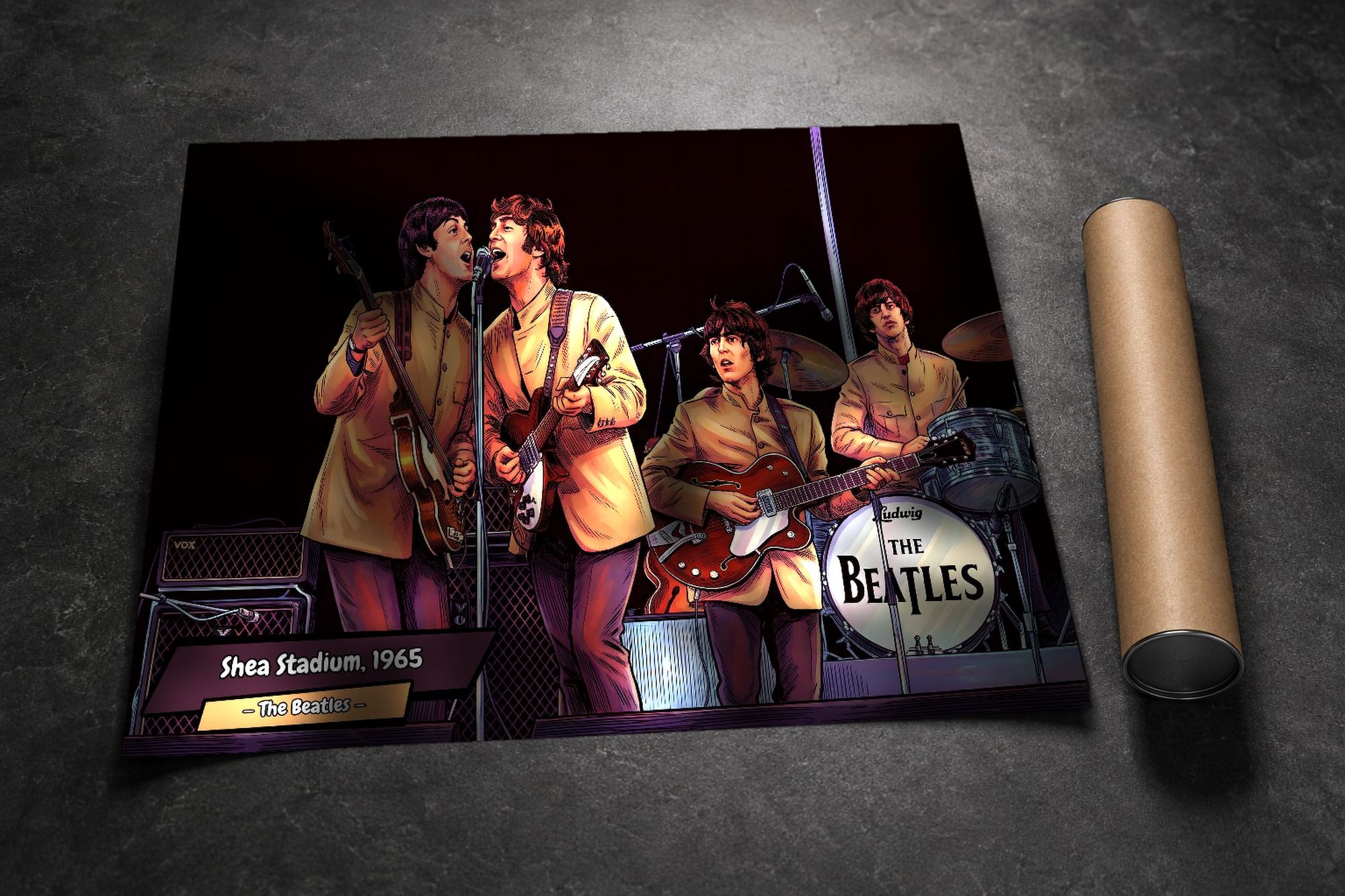 The Beatles lifestyle mockup — Comic Strip Canvas