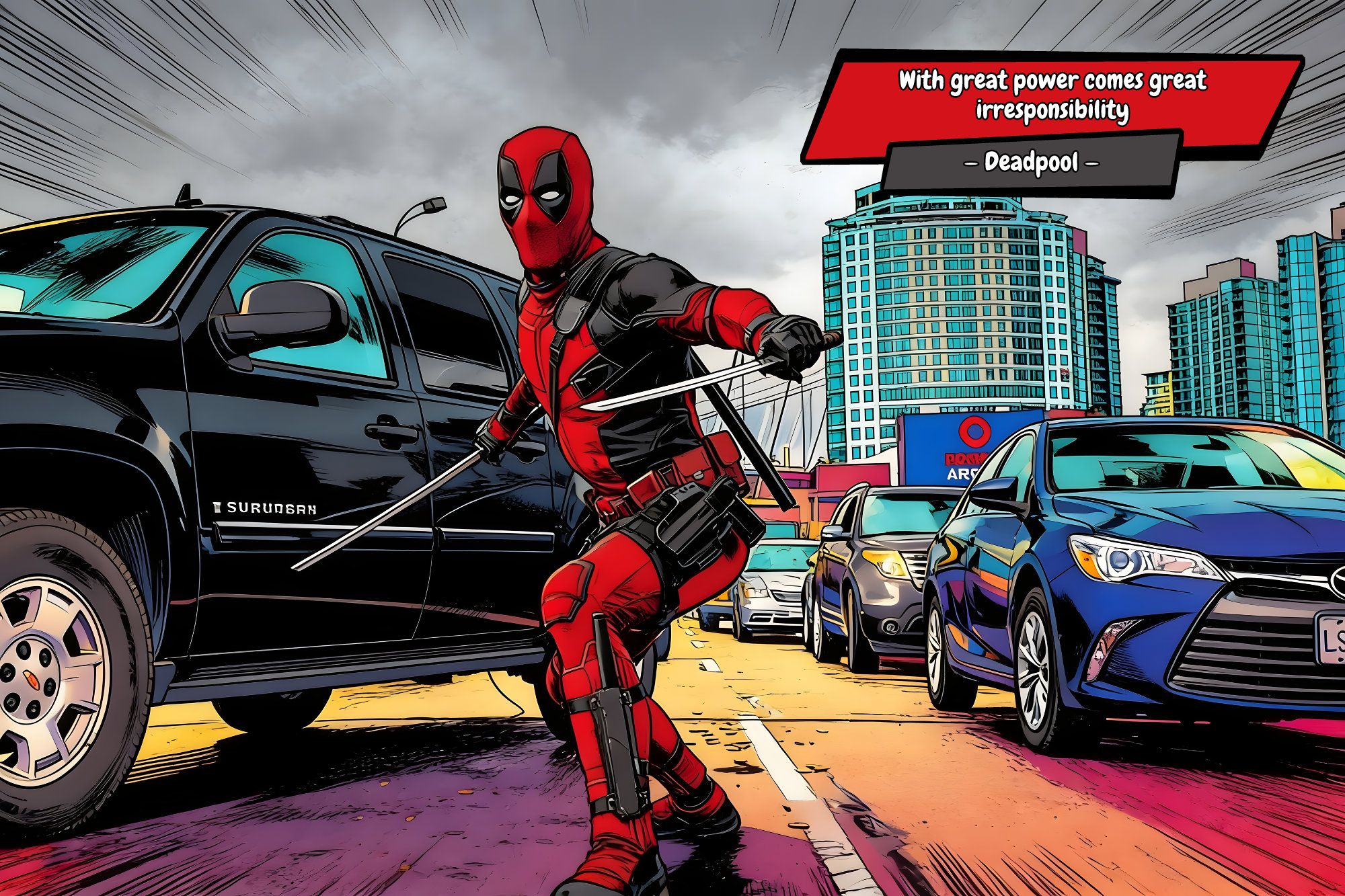 Deadpool — Comic Strip Canvas