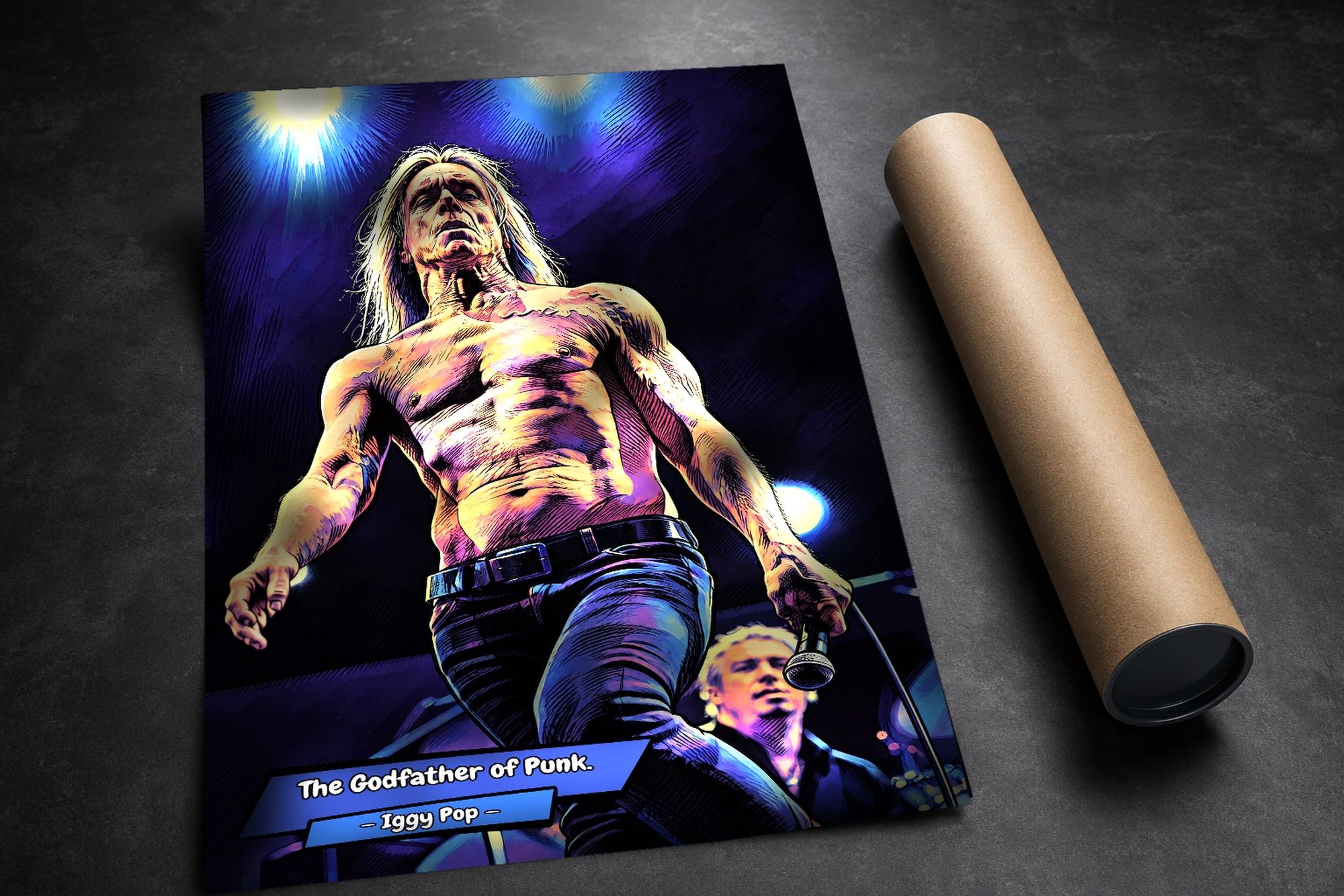 Iggy Pop lifestyle mockup — Comic Strip Canvas