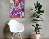 Jimi Hendrix lifestyle mockup — Comic Strip Canvas