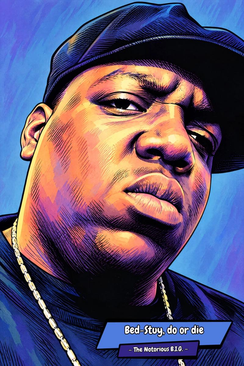 Notorious BIG — Comic Strip Canvas