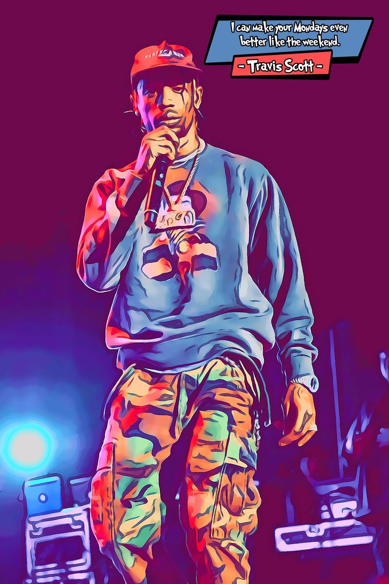 Travis Scott — Comic Strip Canvas