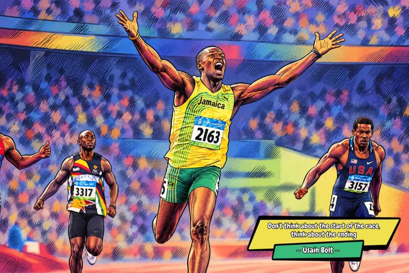 Usain Bolt — Comic Strip Canvas
