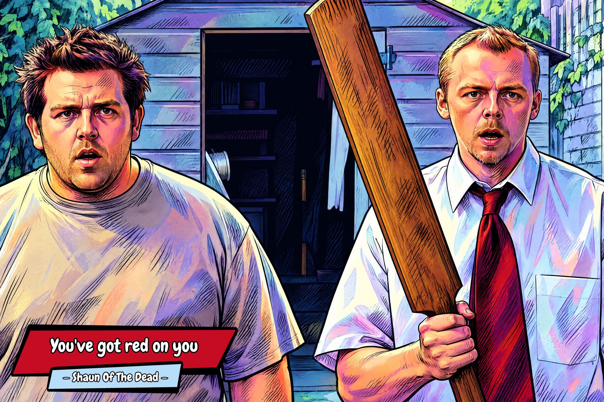 Shaun Of The Dead — Comic Strip Canvas