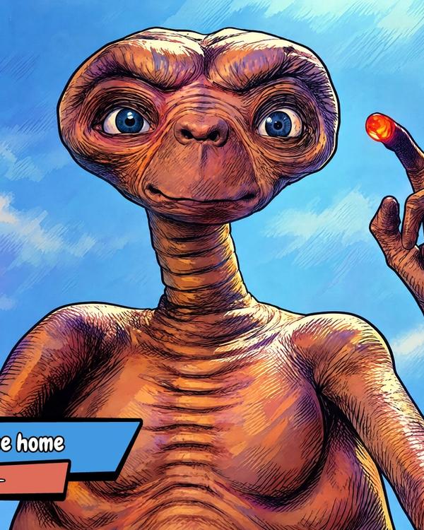 E.T — Comic Strip Canvas