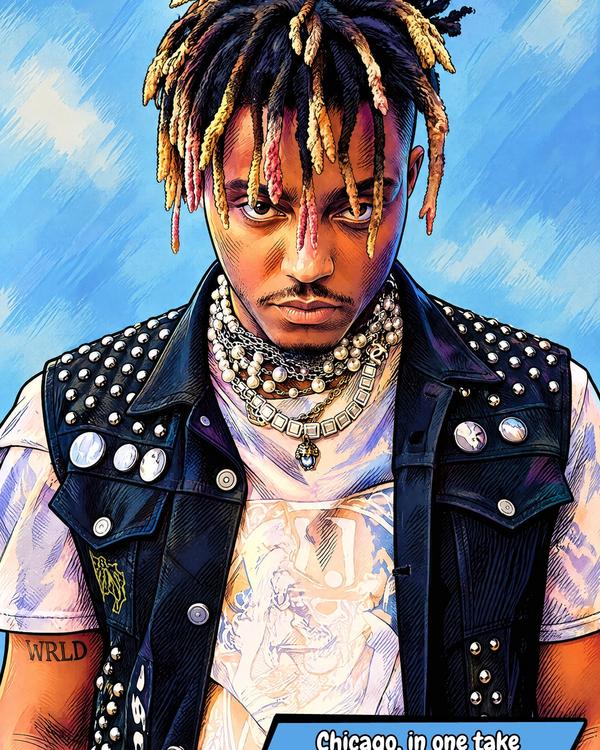 Juice Wrld — Comic Strip Canvas