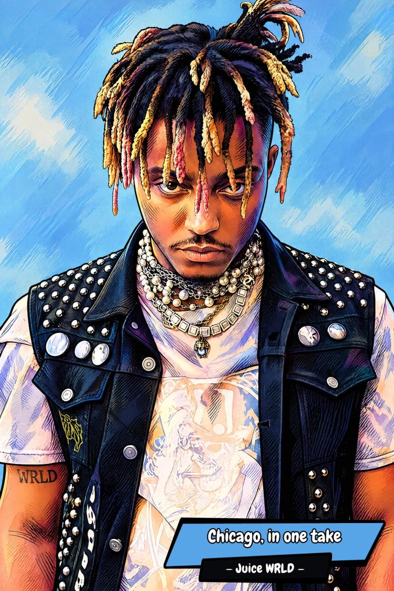 Juice Wrld — Comic Strip Canvas