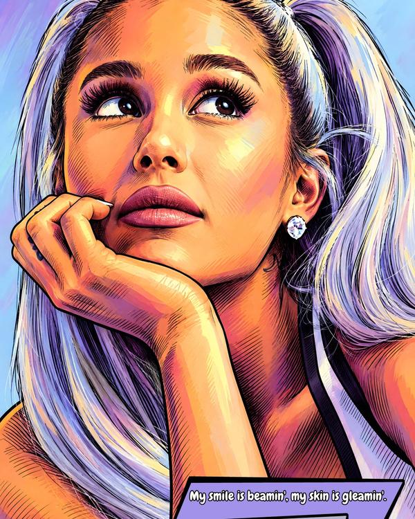 Ariana Grande — Comic Strip Canvas