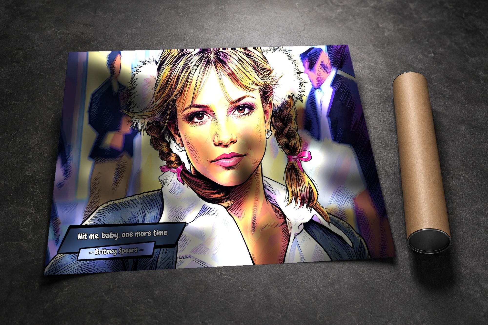 Britney Spears lifestyle mockup — Comic Strip Canvas