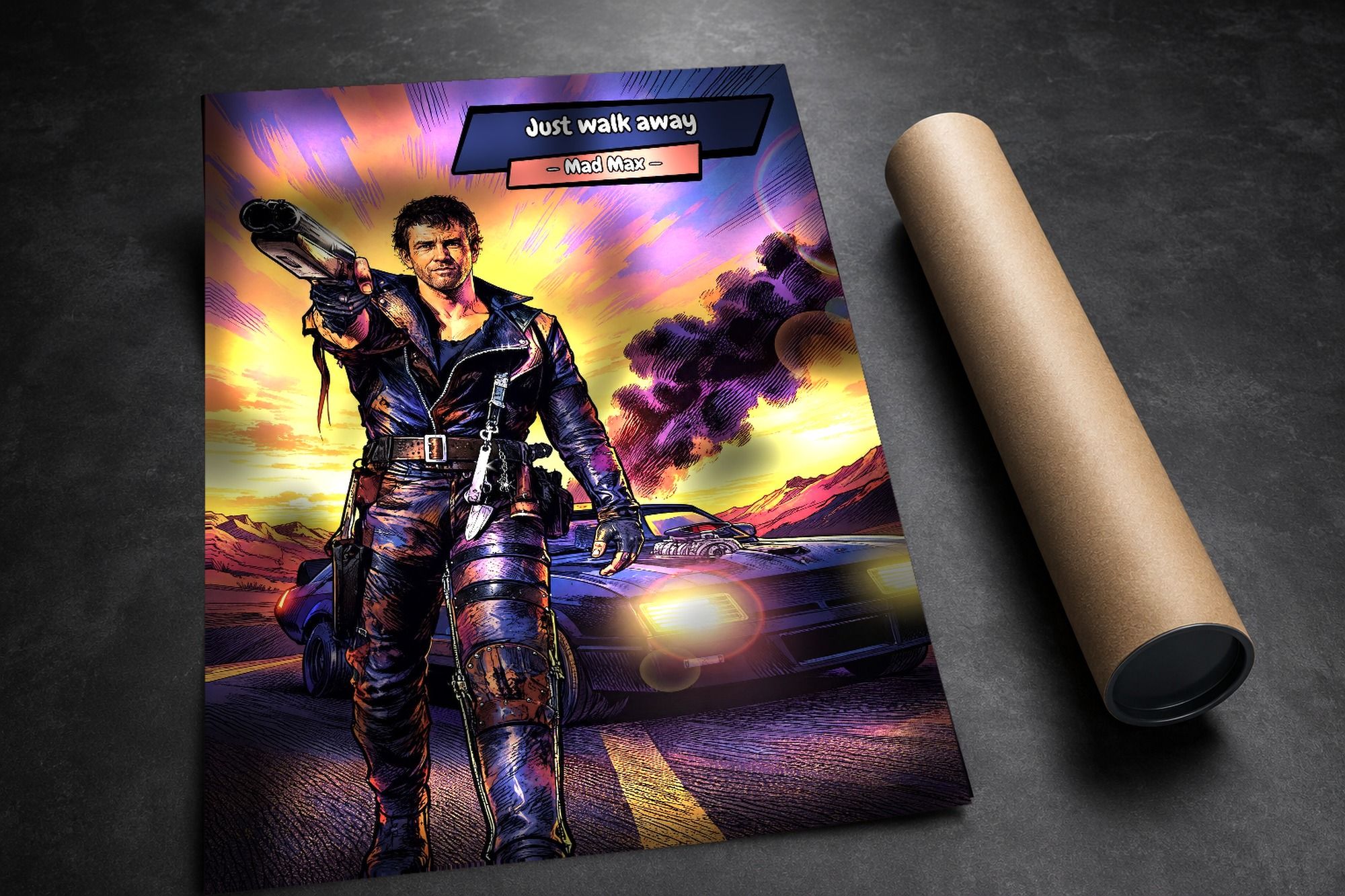 Mad Max lifestyle mockup — Comic Strip Canvas