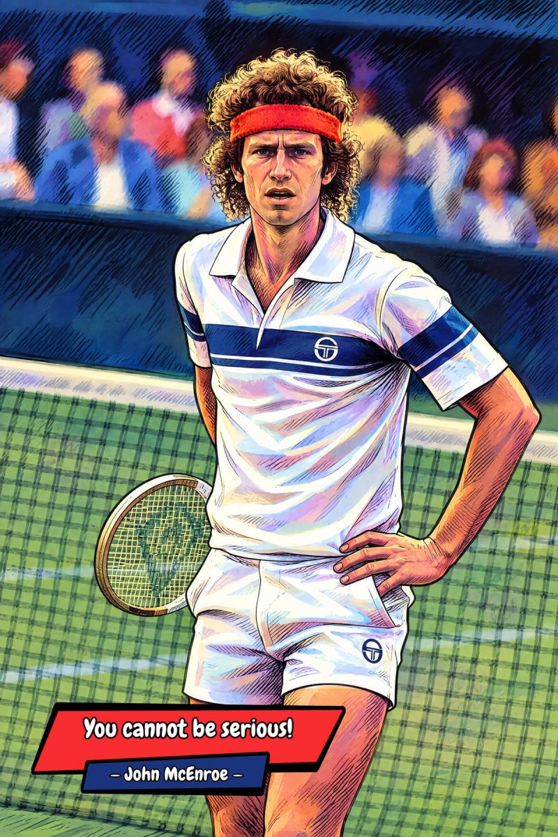 John McEnroe — Comic Strip Canvas