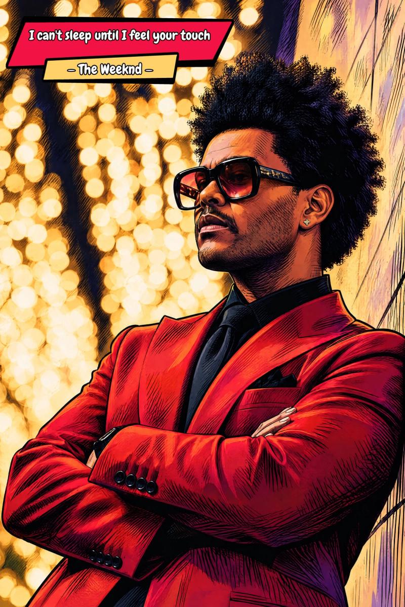 The Weeknd — Comic Strip Canvas